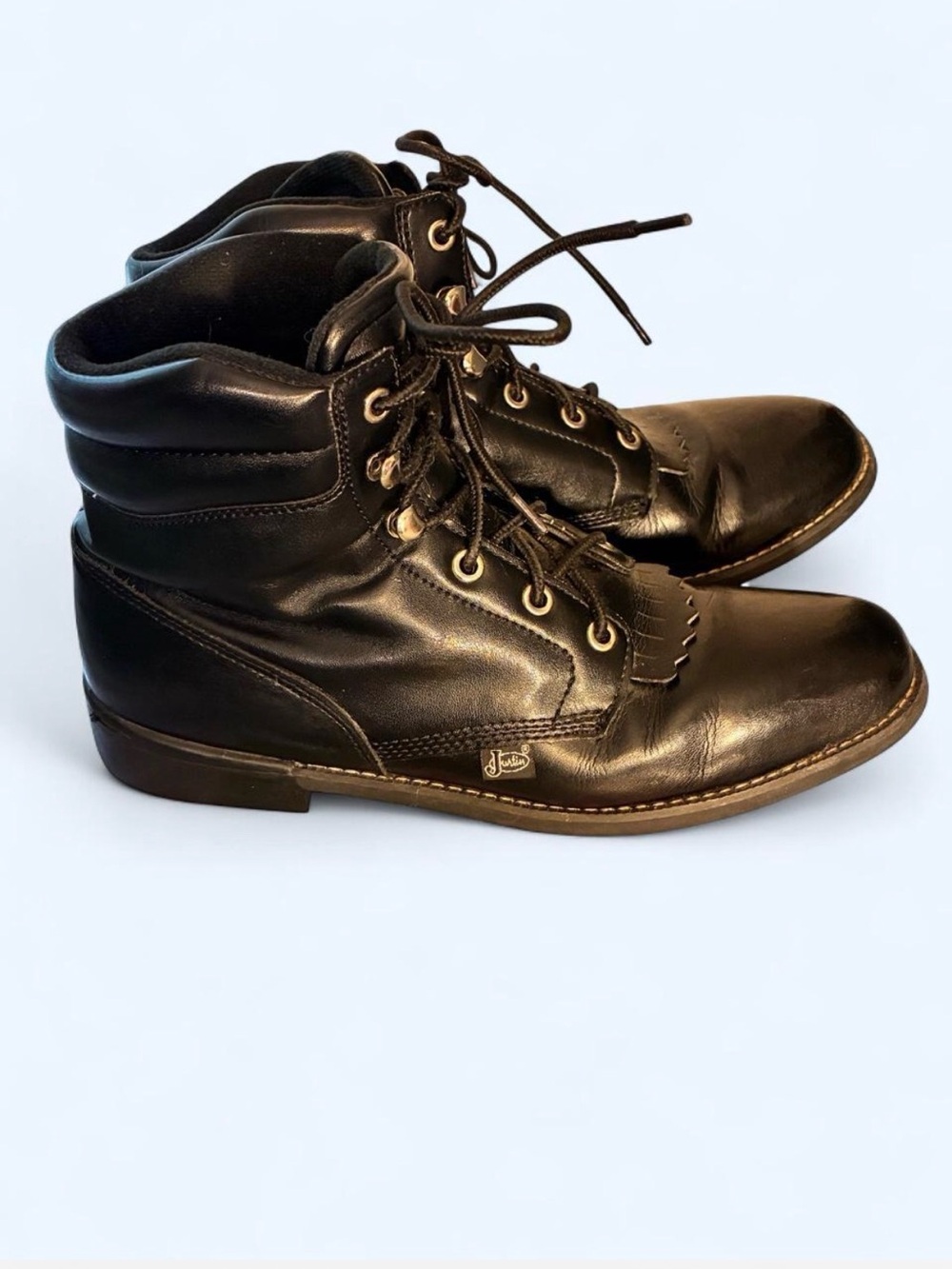 Women Black Lace-Up Ankle Boots